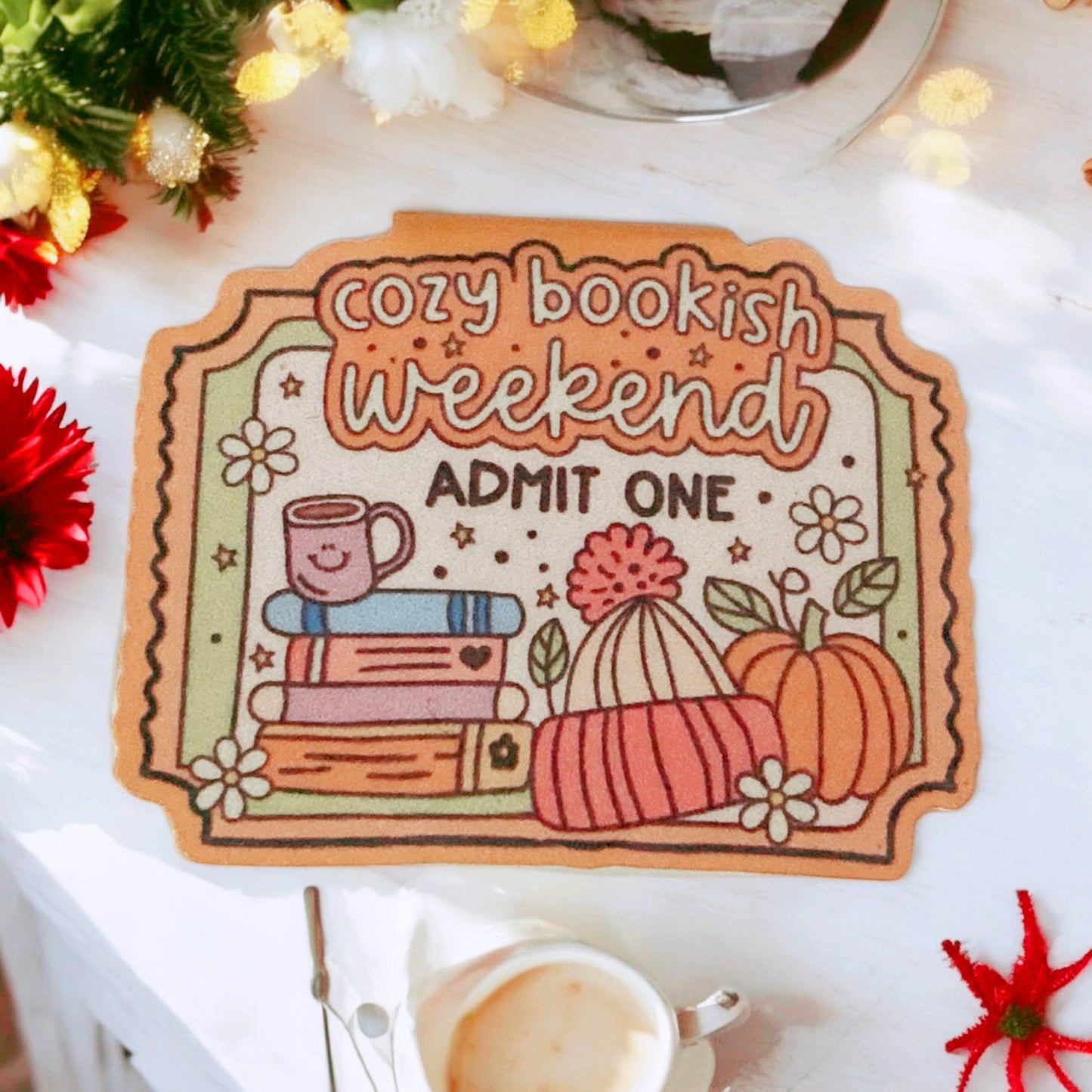 Cute cozy weekend Bookmark Magnet, book club