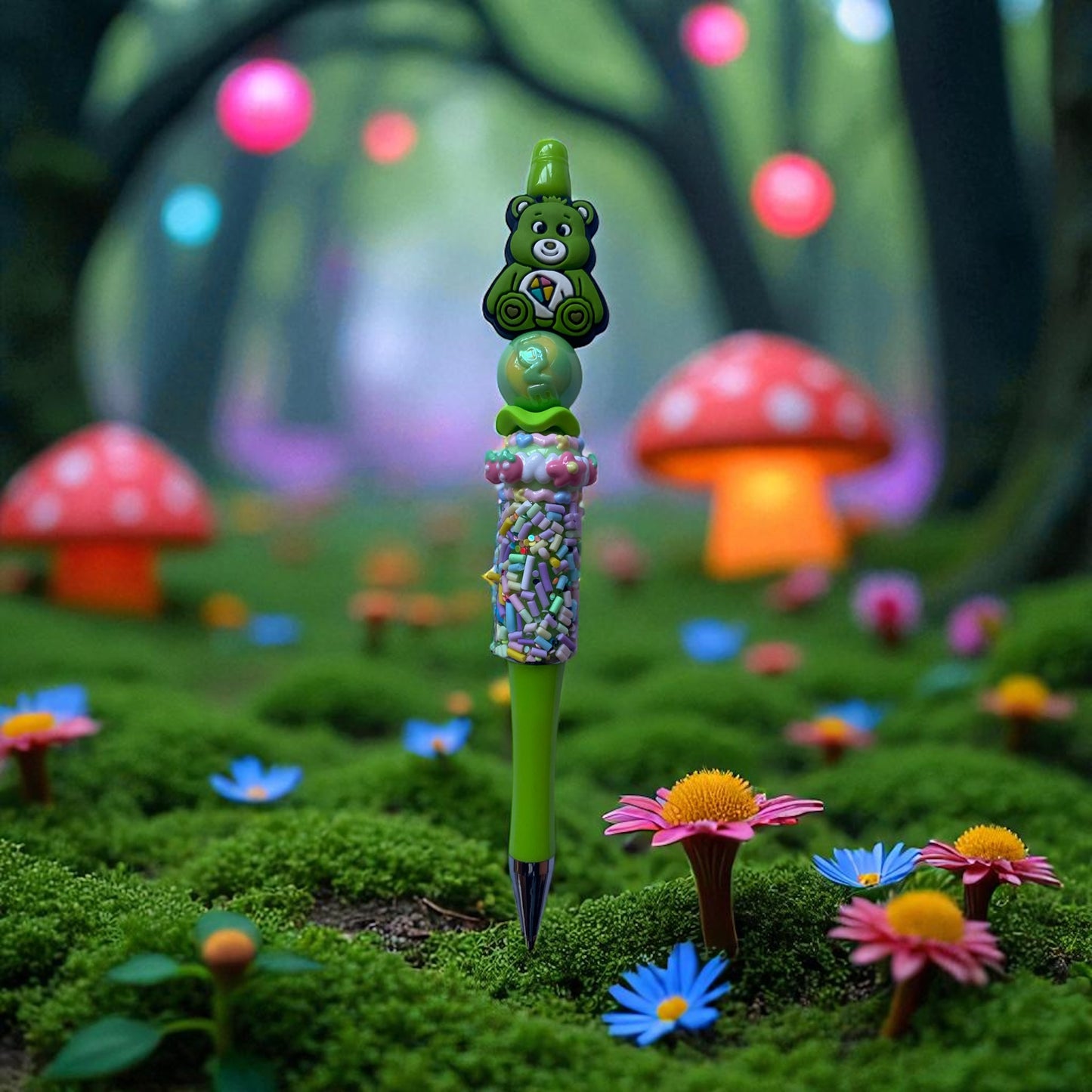 Rainbow Bear Sprinkle Pen, Care, Green Bear,