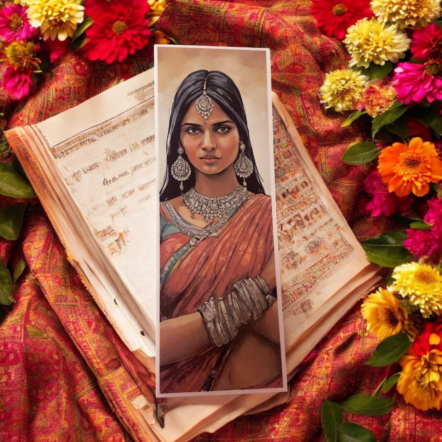 Indian Women, Brown & Lovely, Dark & Lovely Indian Desi Women, Woman, Brown Women Art, Dark Skin Women, Black Women Art Bookmark