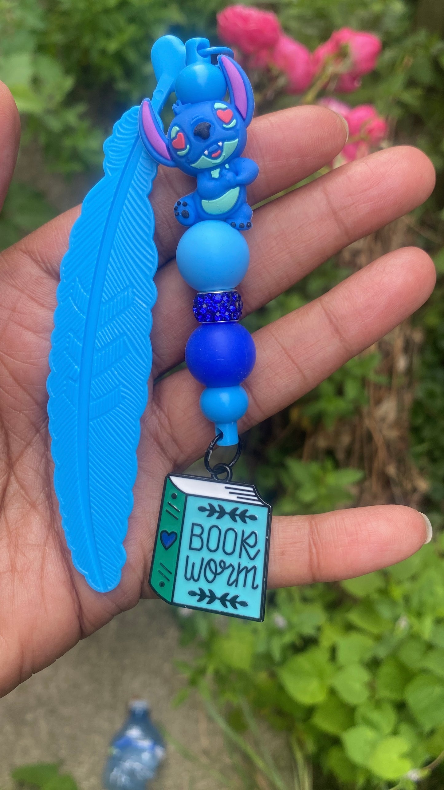 Stitch Charm Bookmark, Cute Pet Bookmark Charm, Blue