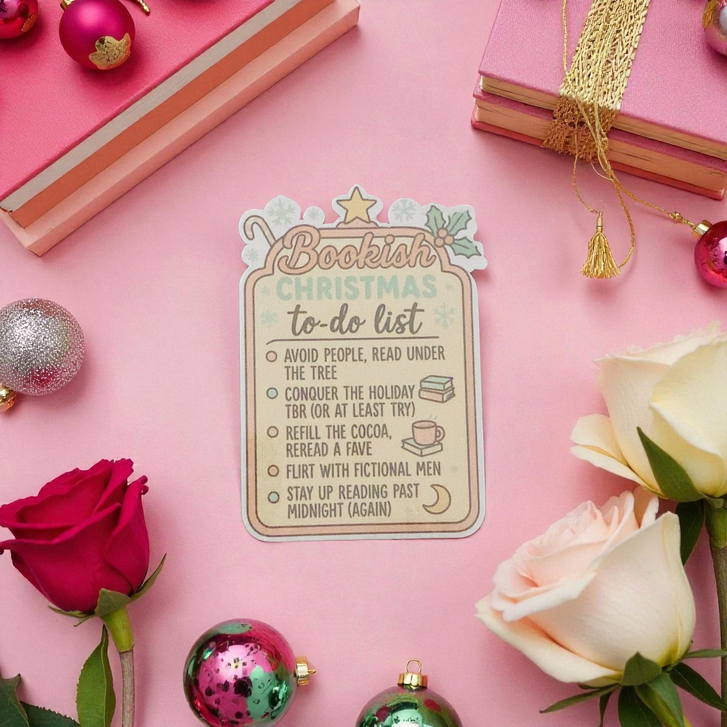 To Do List Bookish stickerSticker, Bookworm,Bookish Birthday gift, romance trope, romance lover, bookish sticker, Christmas Sticker, book boyfriend