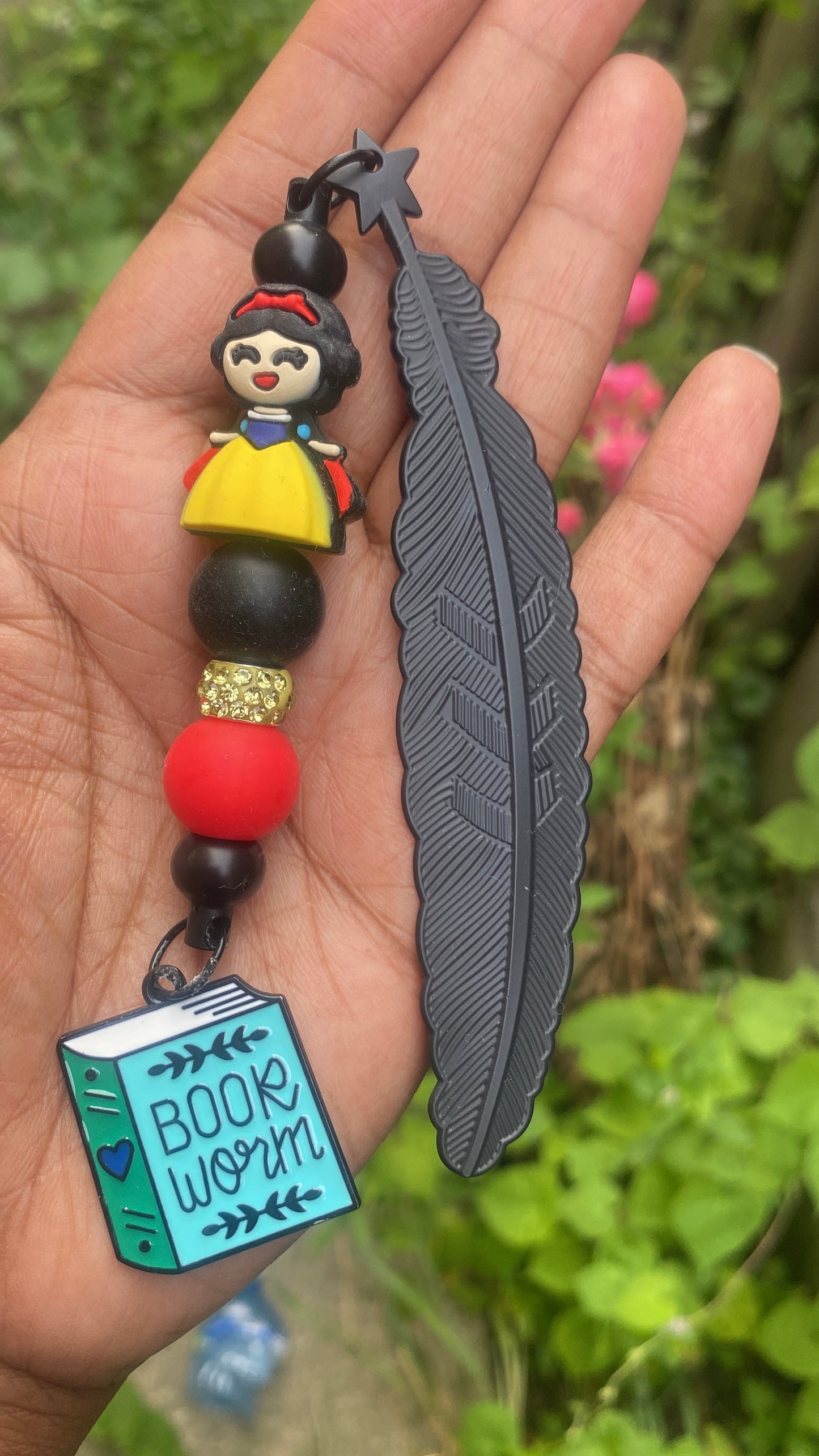 Princess Snow Bookmark Charm Black