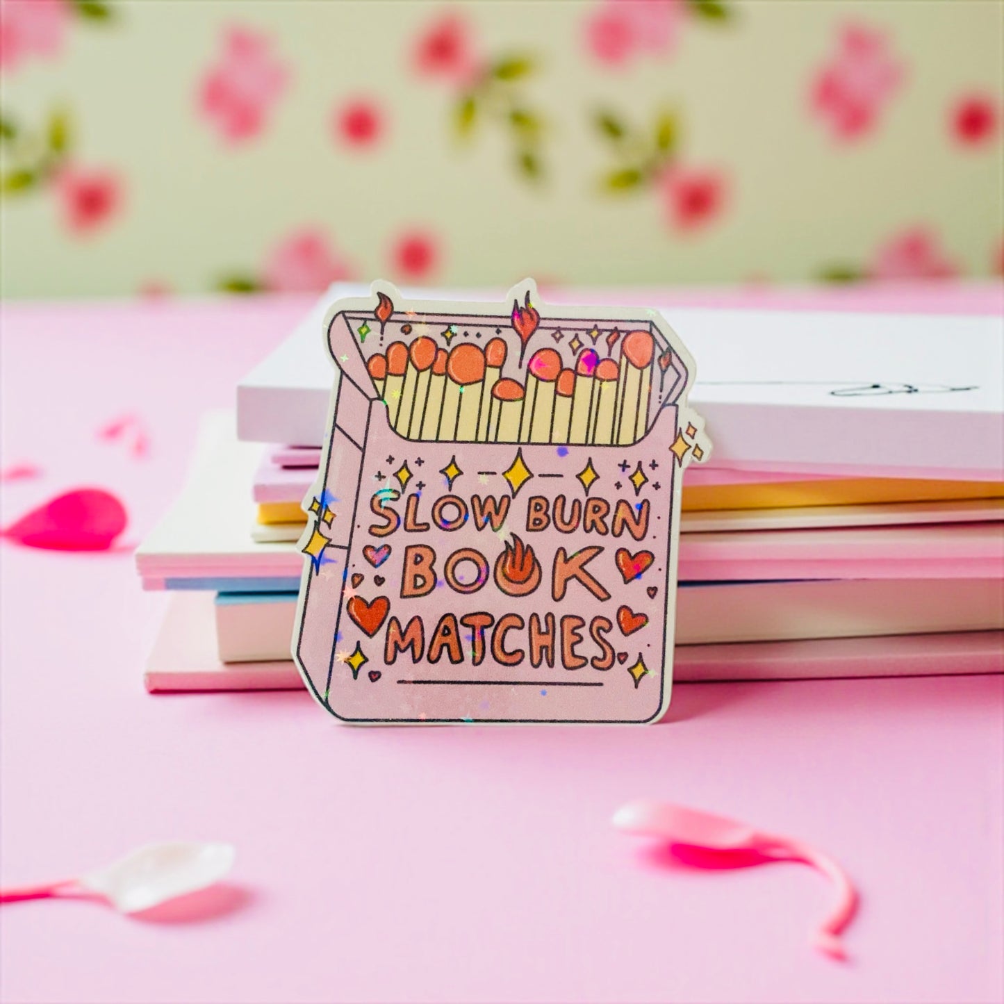 Slow burn book matches sticker, Bookworm,Bookish Birthday gift, romance trope, romance lover, bookish sticker