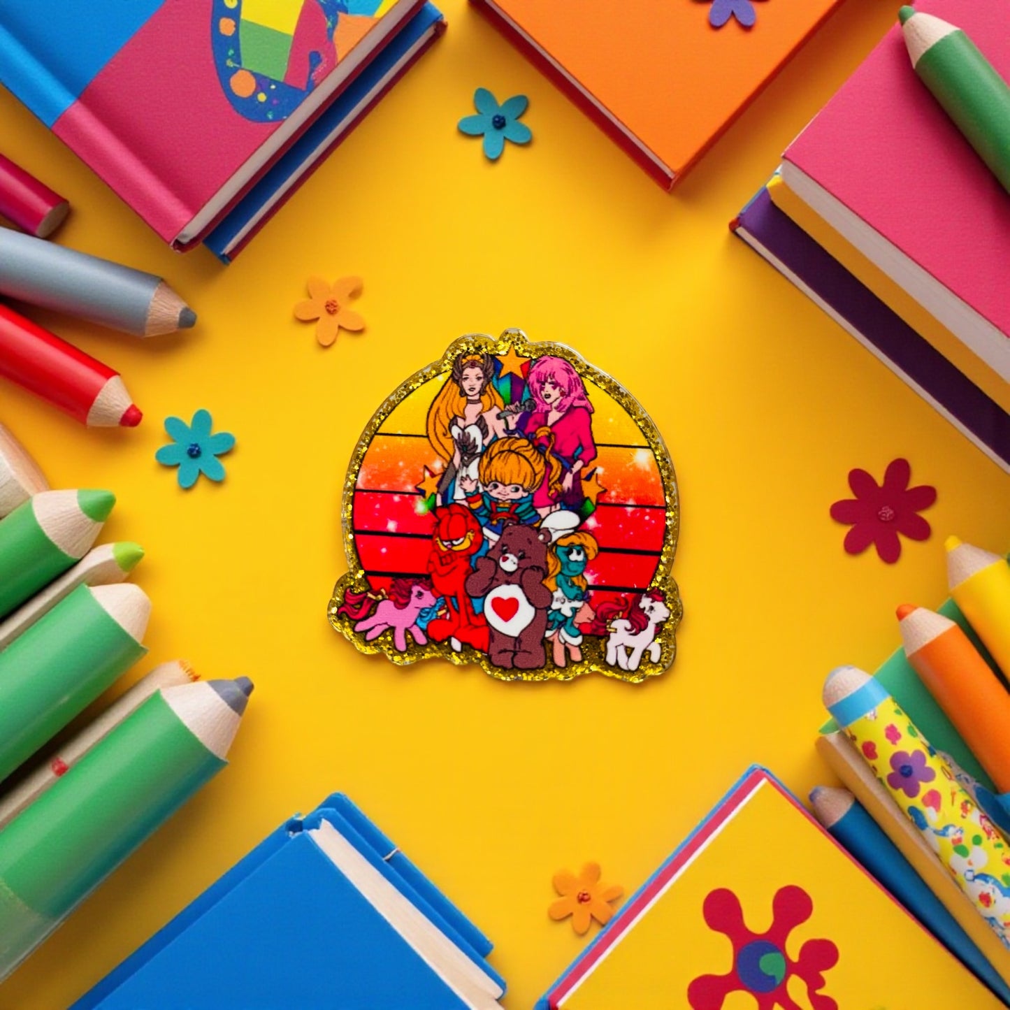 Made in the 80s, Rainbow Girl & Friends’ Jen, cate bear, pony, shera Fridge Magnet, Magnet Wall Board