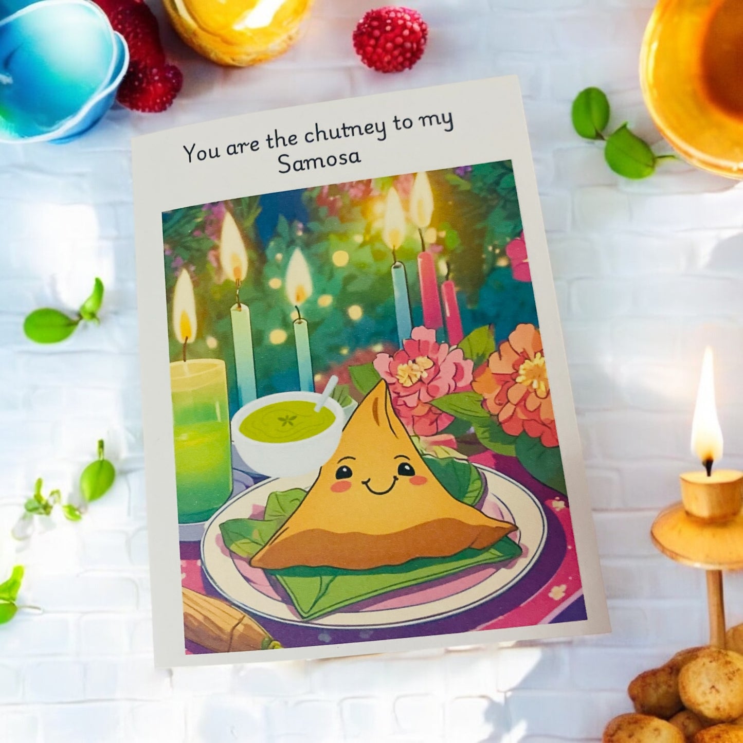 “You are the chutney to my samosa” Indian Cards Indian, Anniversary Card, Punjabi,Birthday, Desi Birthday Card Personalised Indian,Valentines Card, romance card, cards for him, cards for her