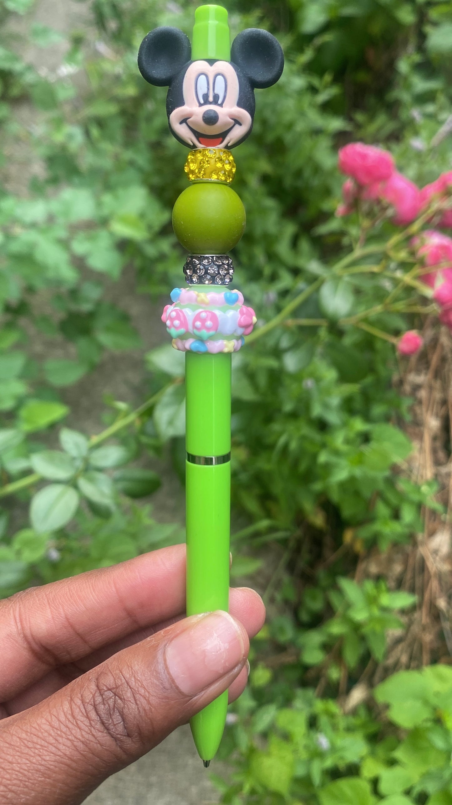Mouse Beaded Pen Green