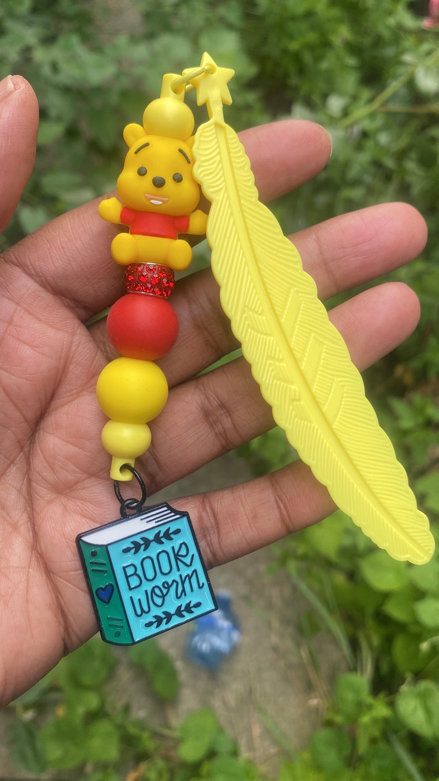 Winnie Pooh Bear Bookmark Charm yellow