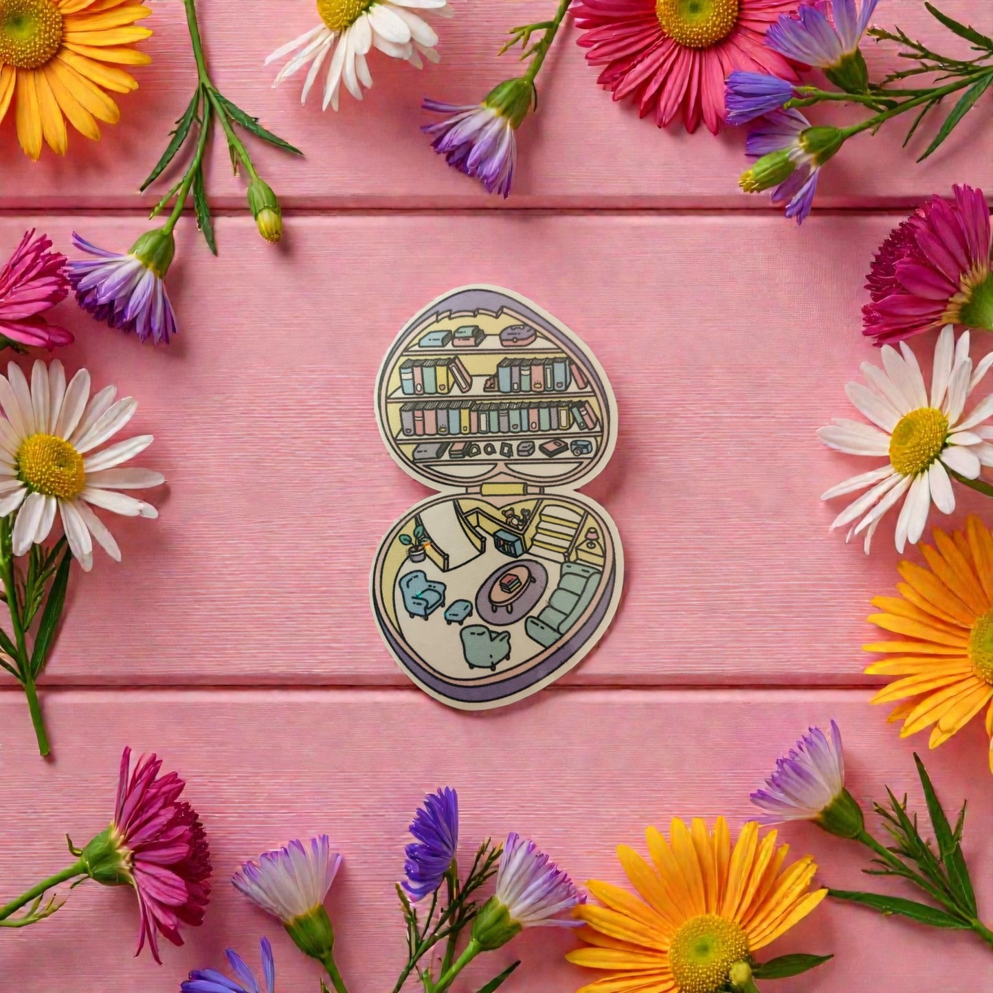 Polly pocket bookish sticker, Bookish sticker, Bookish Merch, Book Library