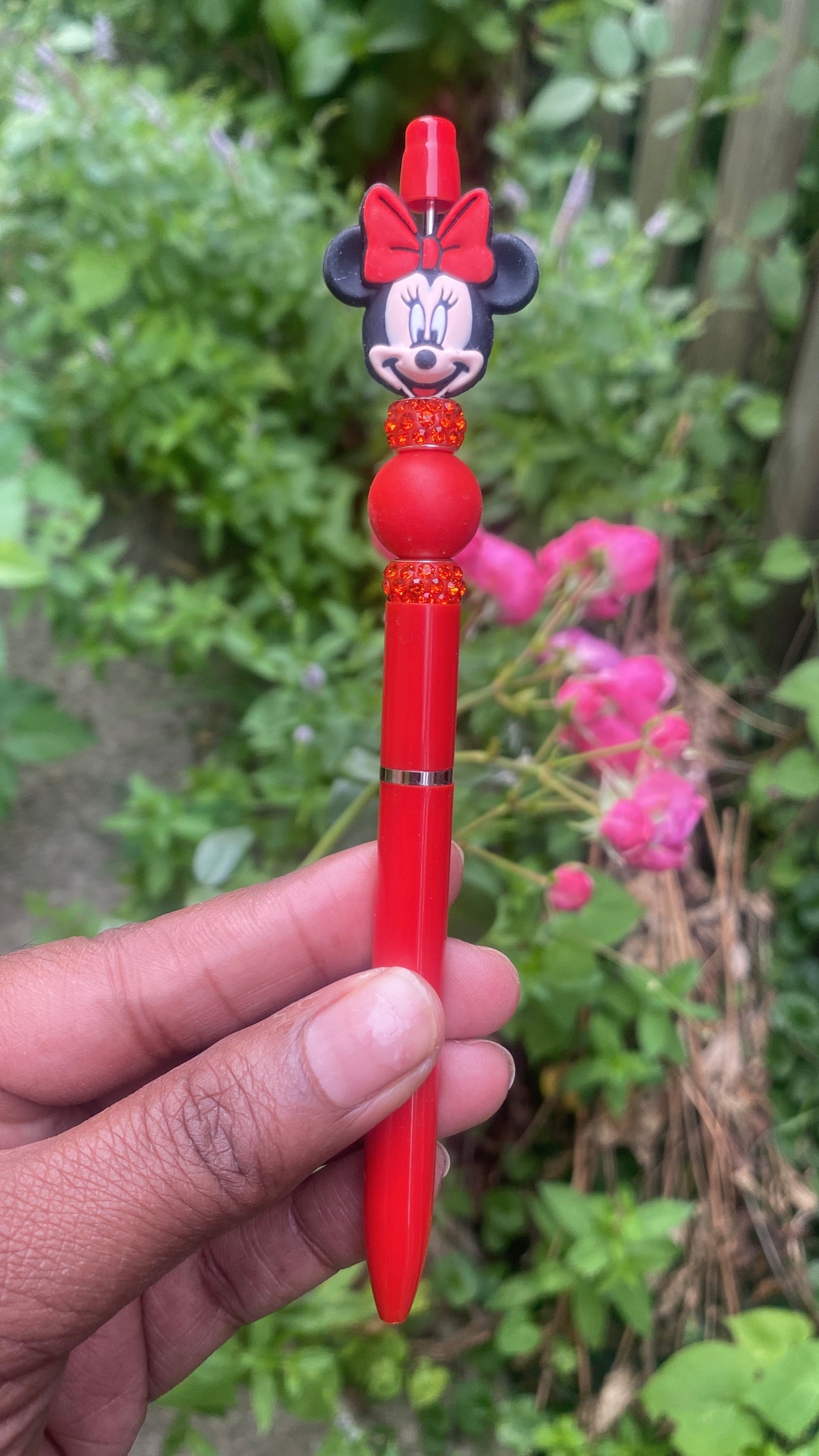 Minnie Beaded Mouse Pen Red
