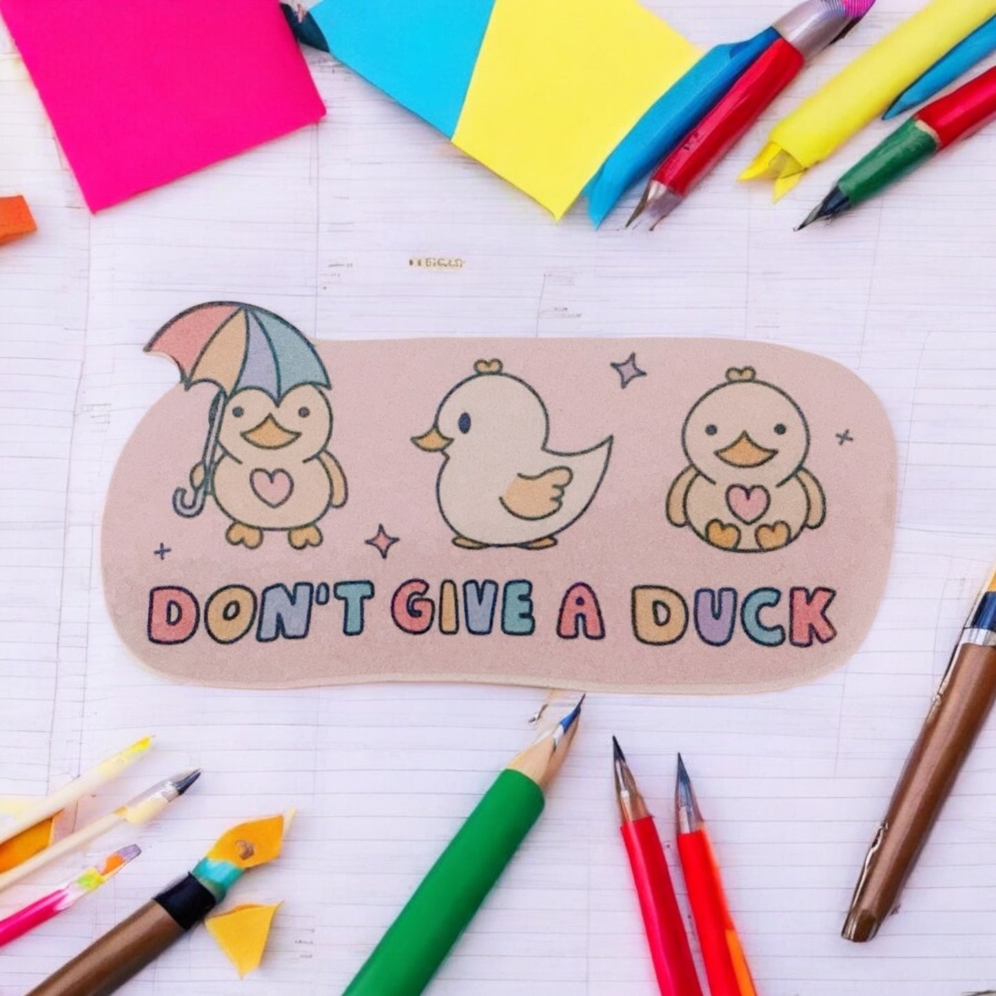 Don't give a duck Art sticker, holographic, stickers