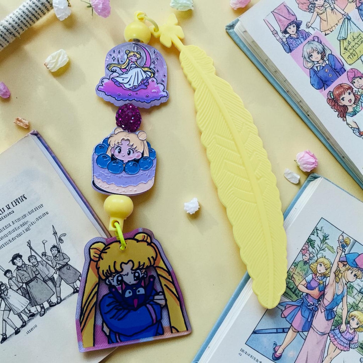 Sailor Moon Charm Bookmark, Moon Princess, Usagi, Serena bookmark, trinket bookmark, junk journaling bookmark (Copy)
