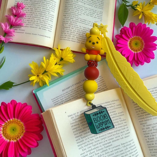 Winnie Pooh Bear Bookmark Charm yellow