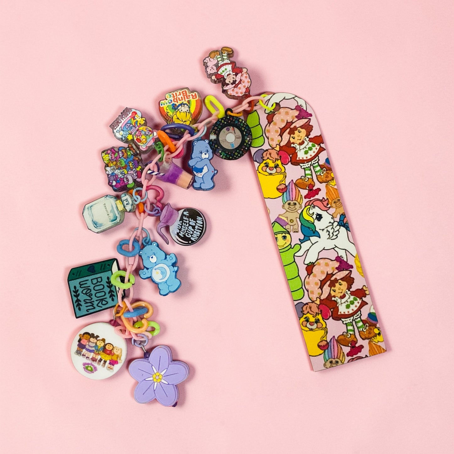 Saturday Morning cartoon charm Bookmark, Trinket Bookmark, Junk Journaling bookmark, Strawberry Shortcake