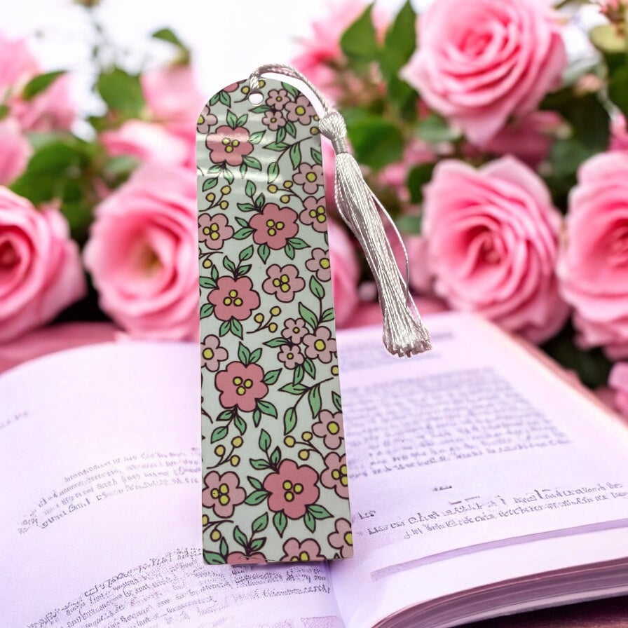 floral bookmark, flowers, romance lovers, Bookish Gift Ideas, pink