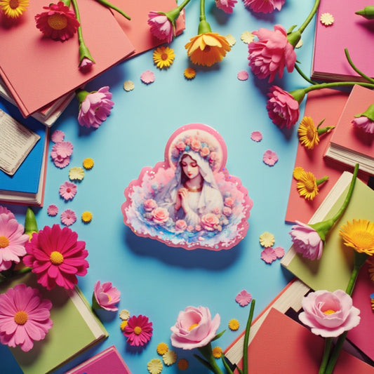 Mary Magnet, Magnet Wall Board, Mother Mary Christmas gift idea, Pink Magnet