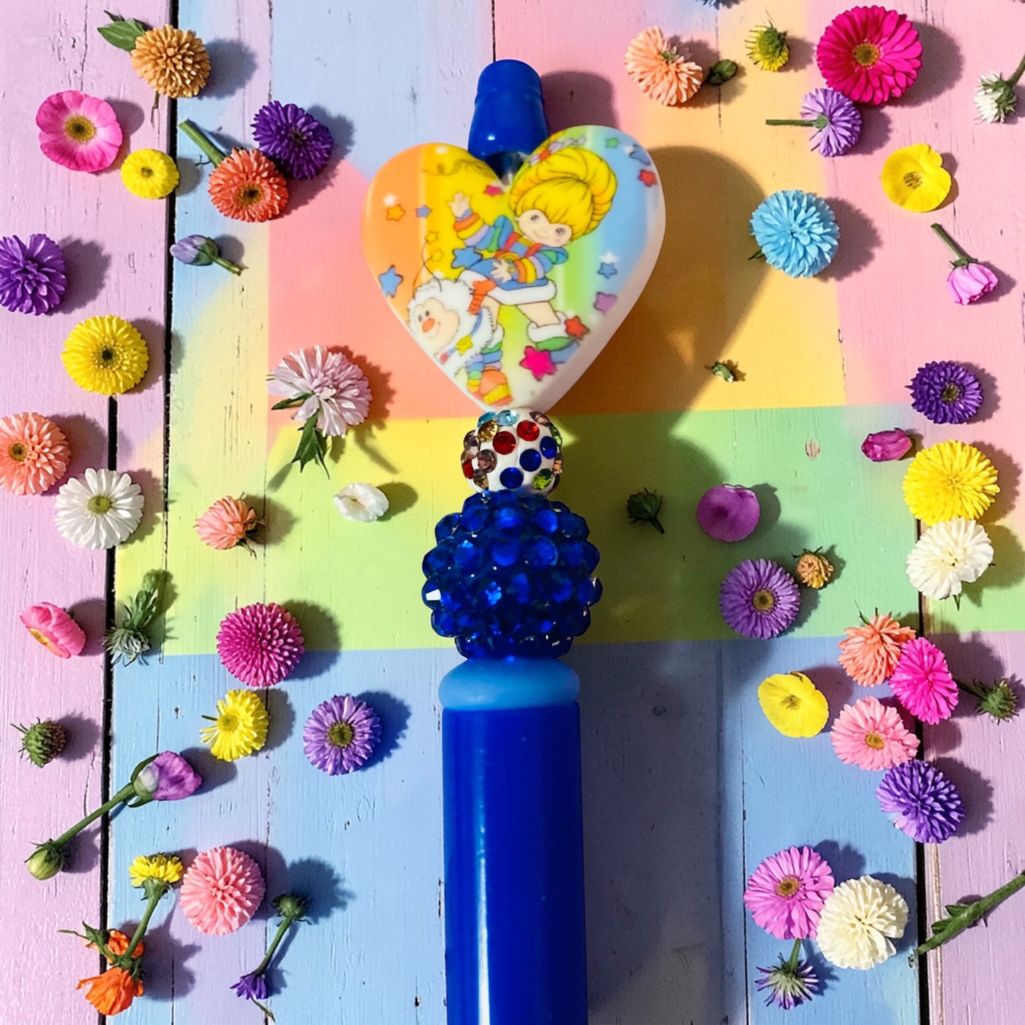 Rainbow Girl & friends beaded pen, tv show merchandise, Birthday gift for sister, cartoon character gift ideas, tv show fan art, Brite Girl