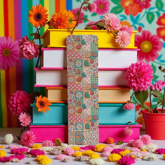 Floral Patchwork Bookmark, Bright & Cheerful Bookish Gift