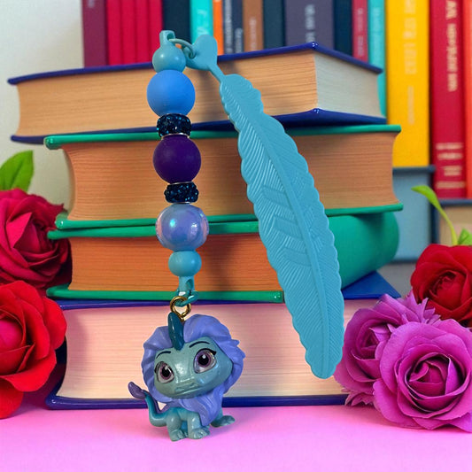 Dragon Charm Bookmark, Beaded, Blue Beaded, Book lover, Bookish merch