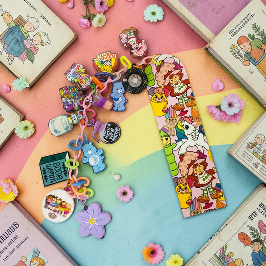 Saturday Morning cartoon charm Bookmark, Trinket Bookmark, Junk Journaling bookmark, Strawberry Shortcake