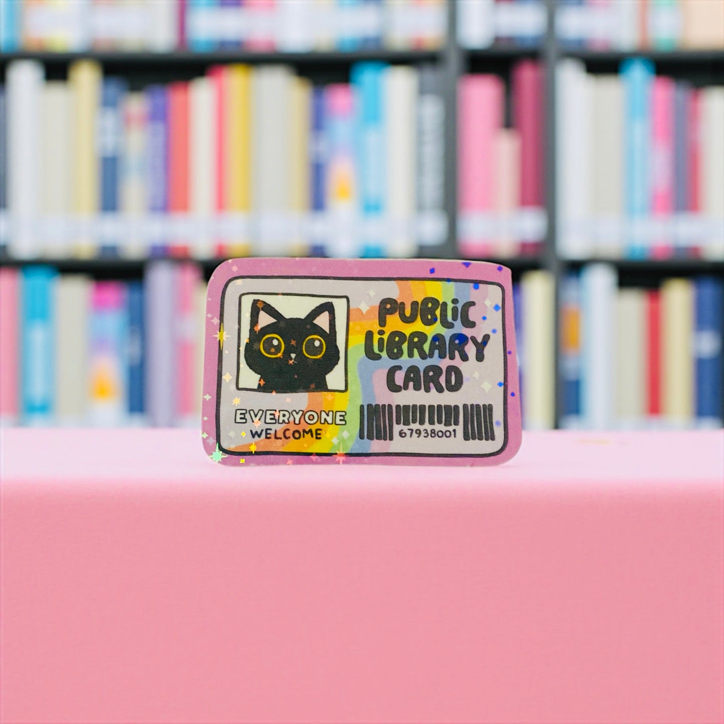 Cat Library card sticker, Bookworm,Bookish Birthday gift, bookish sticker, Library Card