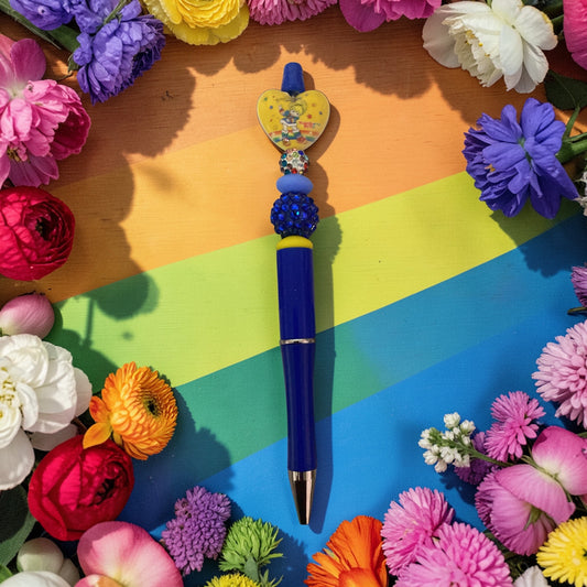 Rainbow Girl & friends beaded pen, tv show merchandise, Birthday gift for sister, cartoon character gift ideas, tv show fan art, Brite Girl