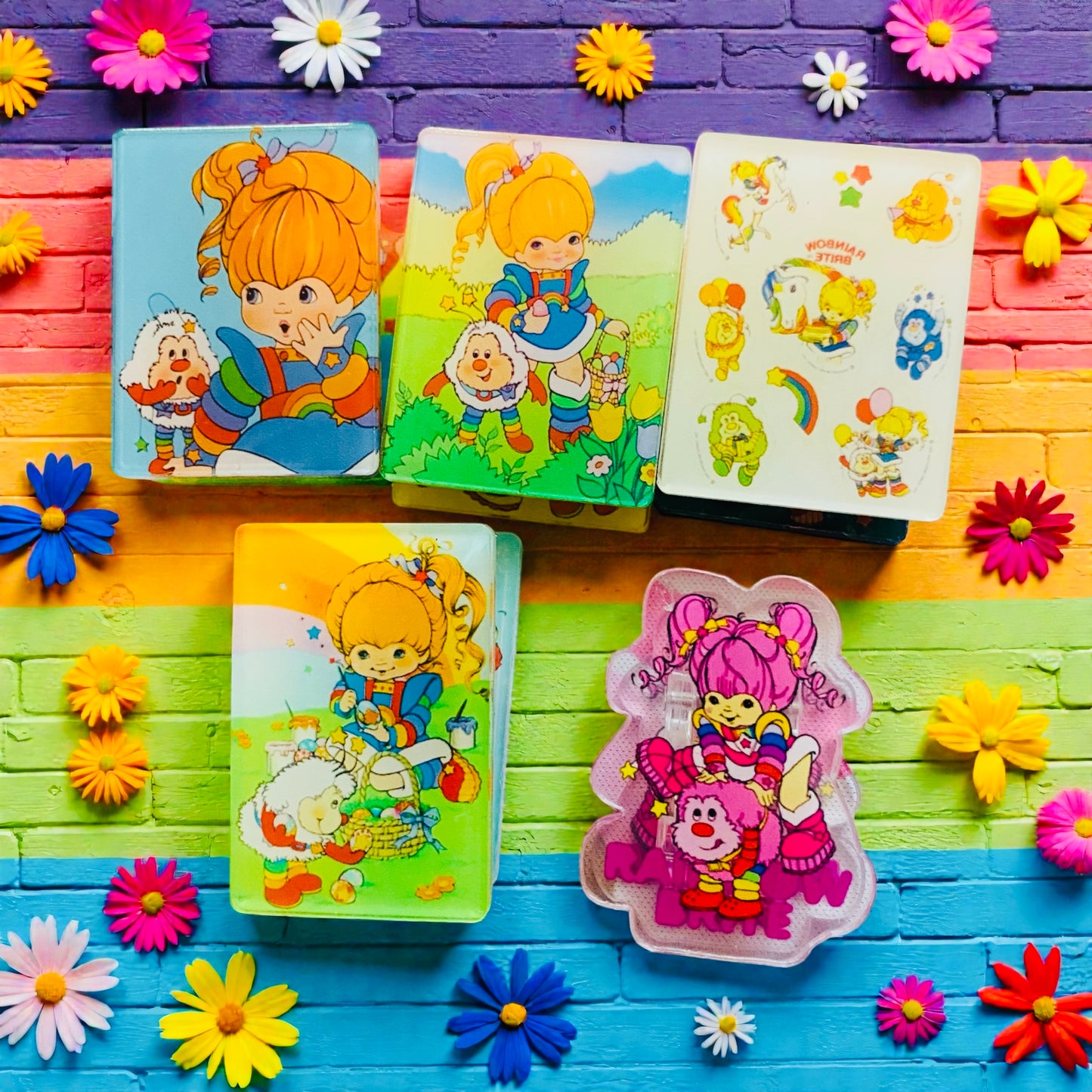 Rainbow Brite & Friends Paper Clip Acrylic sets, Reading, junk journaling bookmark, 80s, 90s, vintage era, nostalgia, Made in the 80s, Page Holders