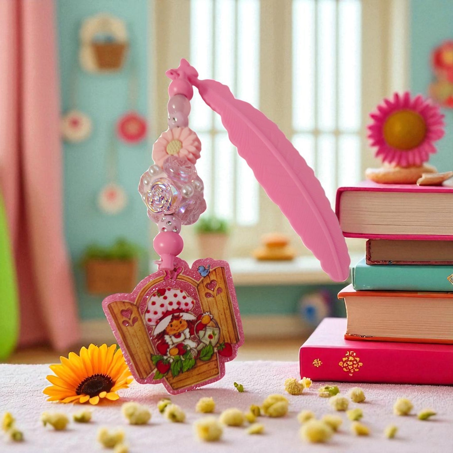 Strawberry Shortcake Beaded charm Bookmark