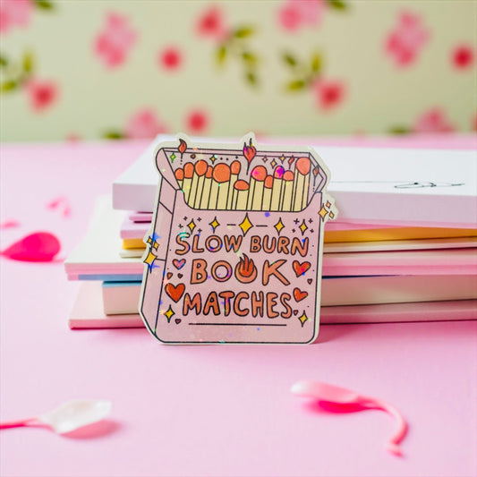 Slow burn book matches sticker, Bookworm,Bookish Birthday gift, romance trope, romance lover, bookish sticker
