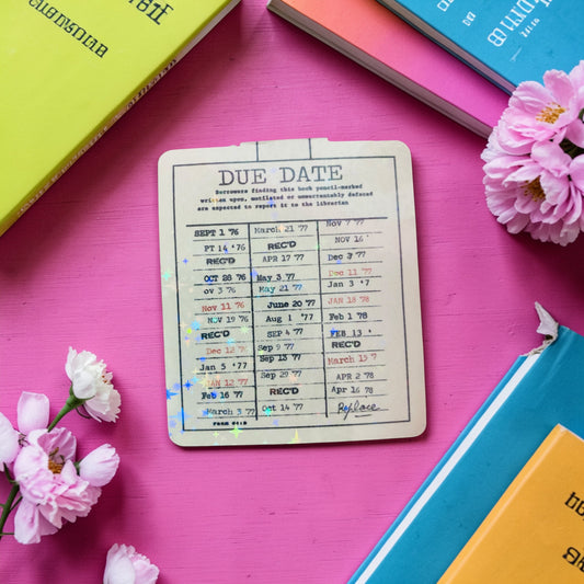 Library Card Due Date Book Mark Magnet