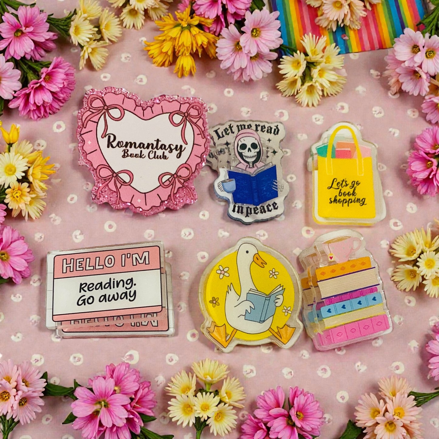 Bookish Acrylic Paper Clip sets, Reading, junk journaling bookmark, Page Holder, Book tropes, Romantasy, Bookworm, Bookish quotes,