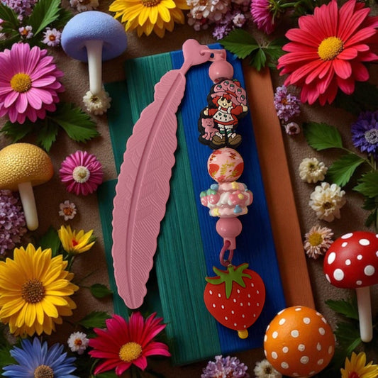 Strawberry Shortcake Beaded charm Bookmark