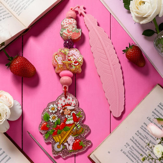 Saturday Morning cartoon charm Bookmark, Trinket Bookmark, Junk Journaling bookmark, Strawberry Shortcake