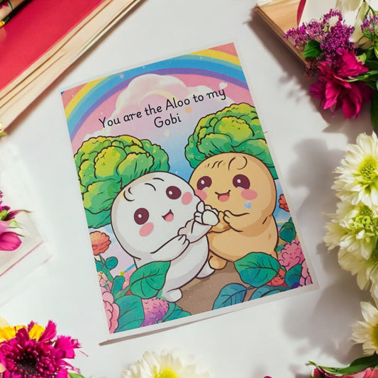 “You are the Aloo to my gobi ” Indian Cards Indian, Anniversary Card, Punjabi,Birthday, Desi Birthday Card Personalised Indian,Valentines Card, romance card, cards for him, cards for her
