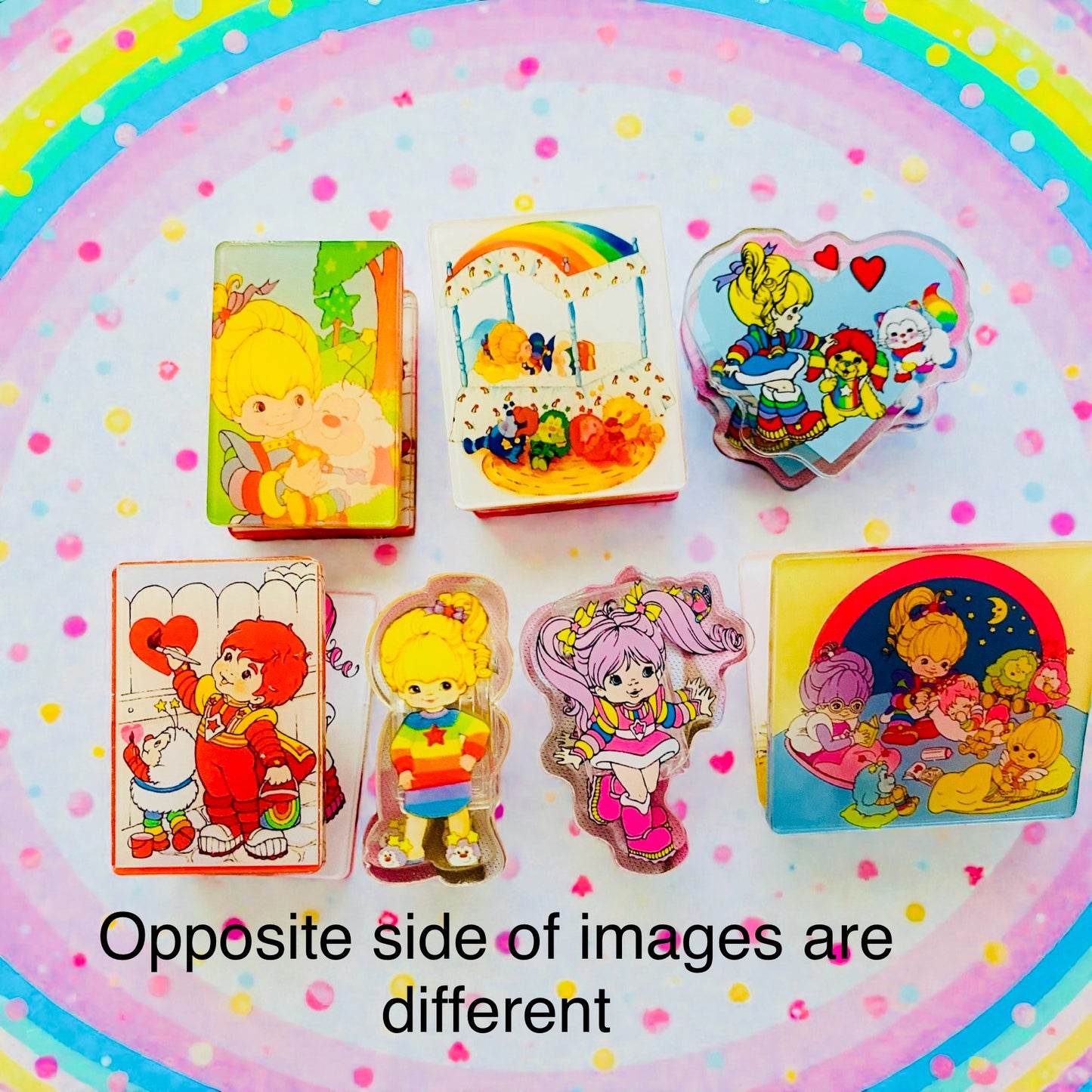 Rainbow Brite & Friends Paper Clip Acrylic sets, Reading, junk journaling bookmark, 80s, 90s, vintage era, nostalgia, Made in the 80s, Page Holders