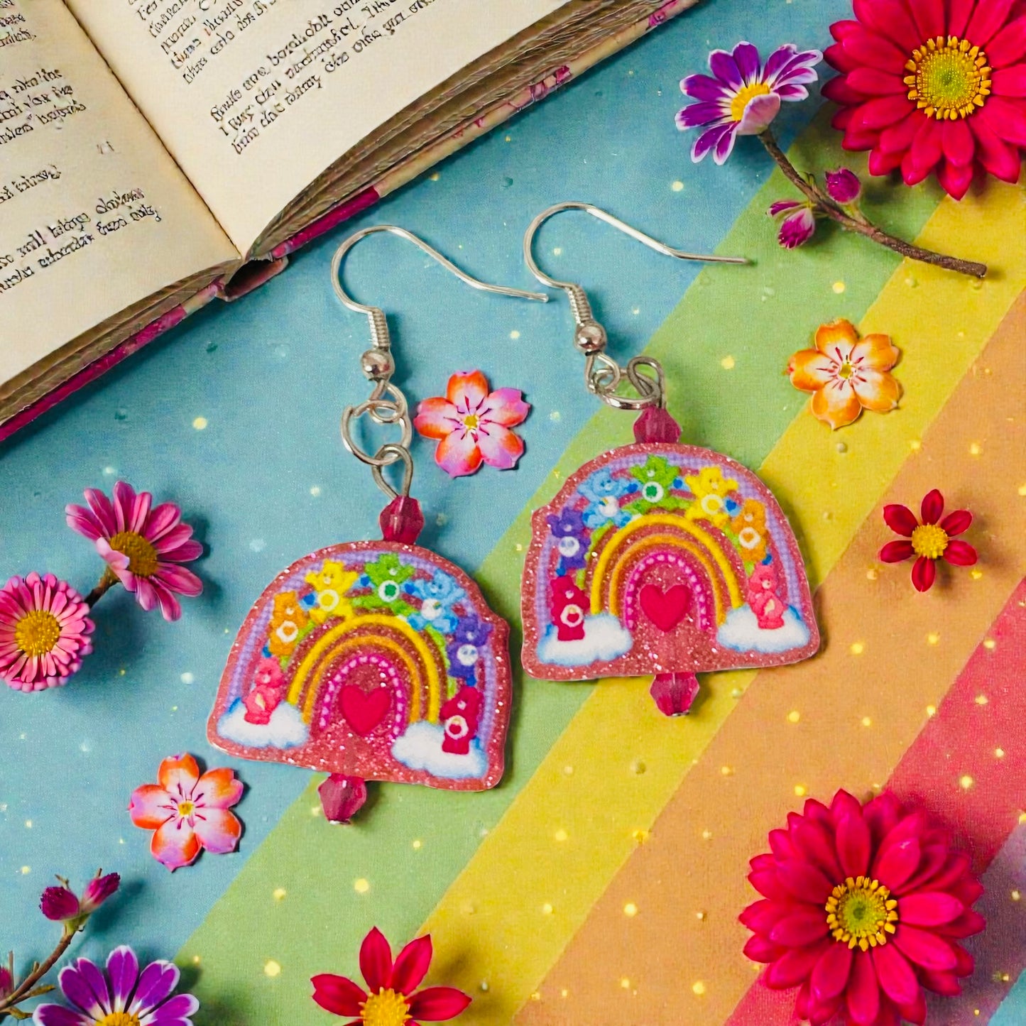 Care bear Family Rainbow Acrylic Earrings