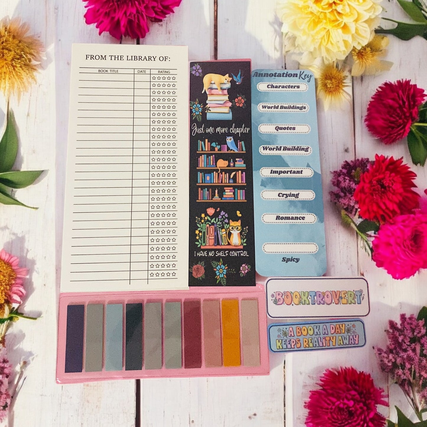 Annotation kit, Cat bookmarks, Annotation bookmark kit,stickers, booktrovert, bookish