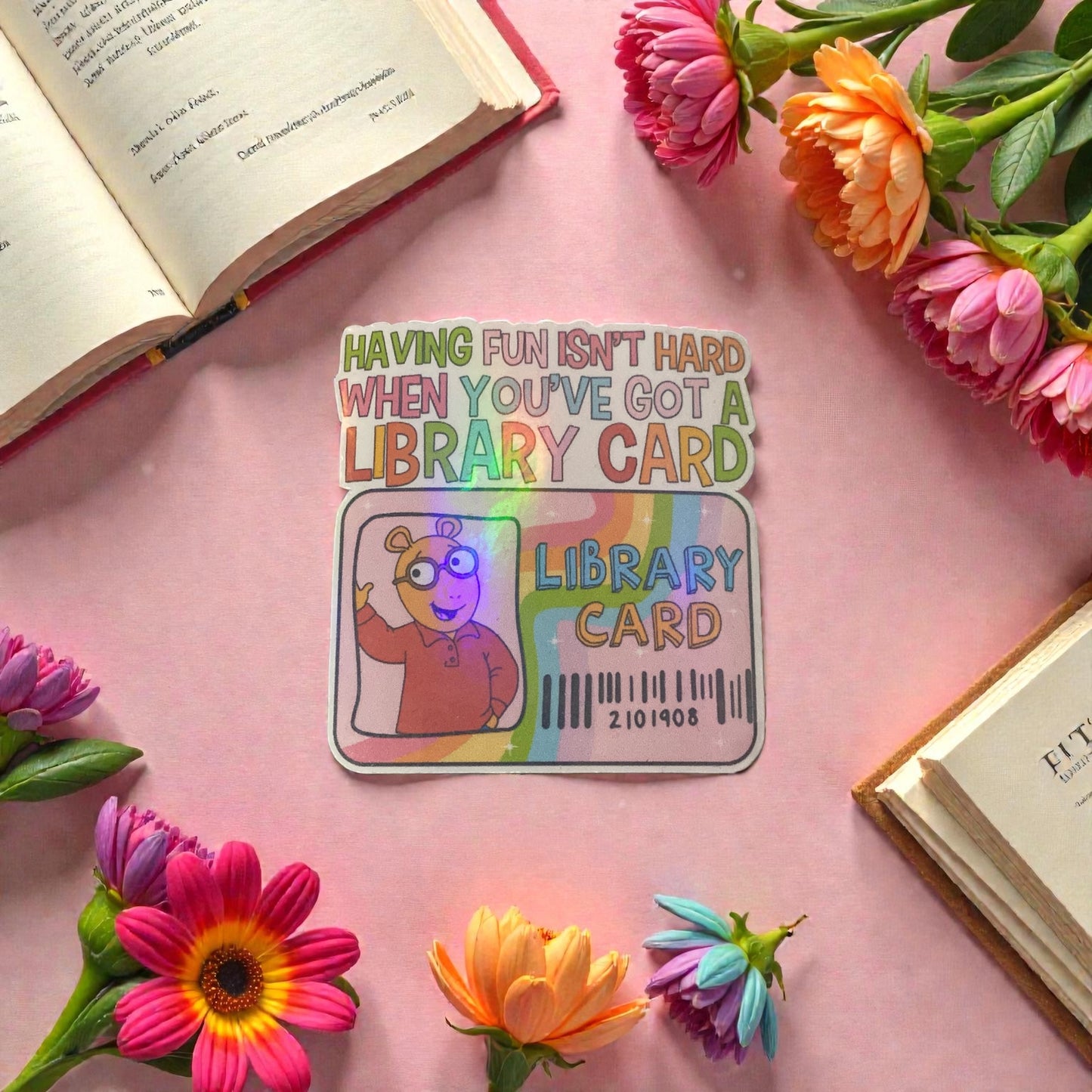 Arthur Library Card Sticker, Having fun isn’t hard when you’ve got a Library card sticker