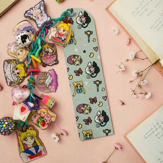 Sailor Moon Charm Bookmark, Moon Princess, Usagi, Serena bookmark, trinket bookmark, junk journaling bookmark