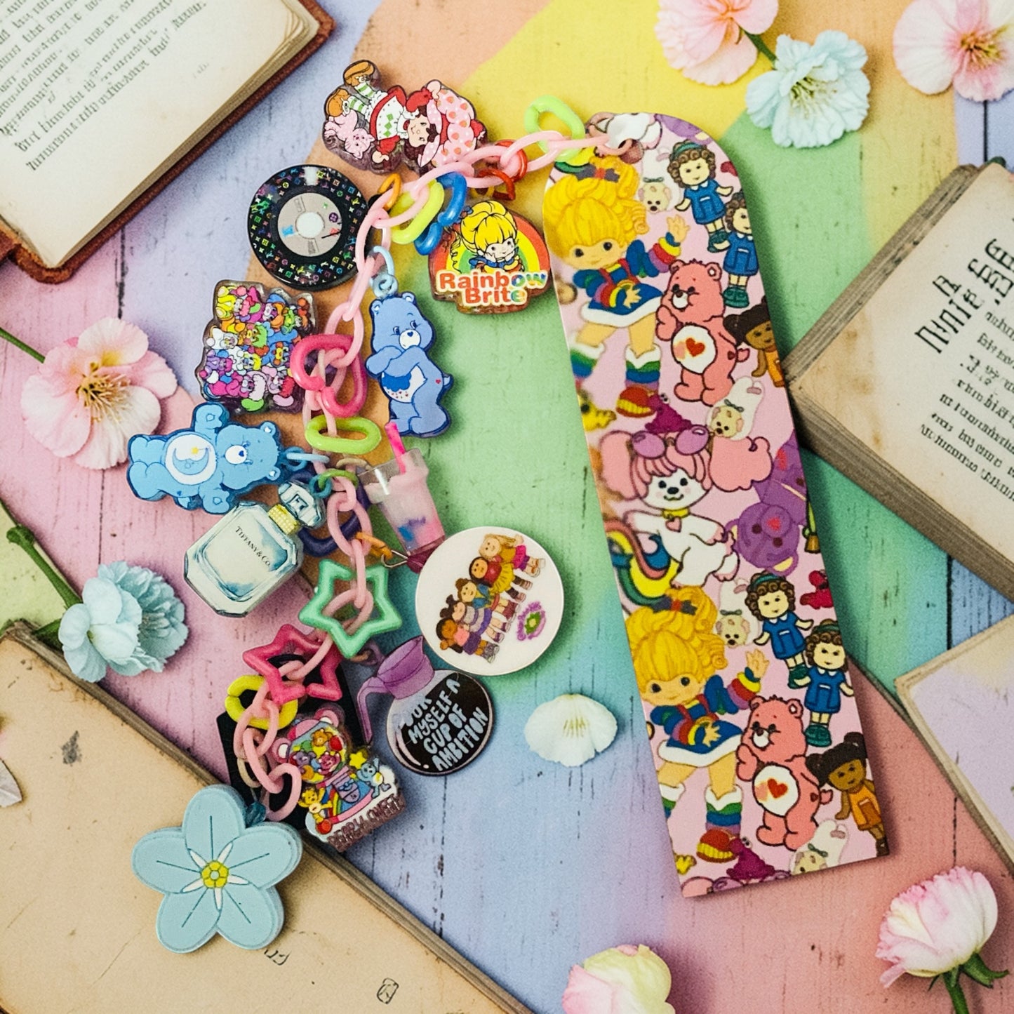 Saturday Morning cartoon charm Bookmark, Trinket Bookmark, Junk Journaling bookmark