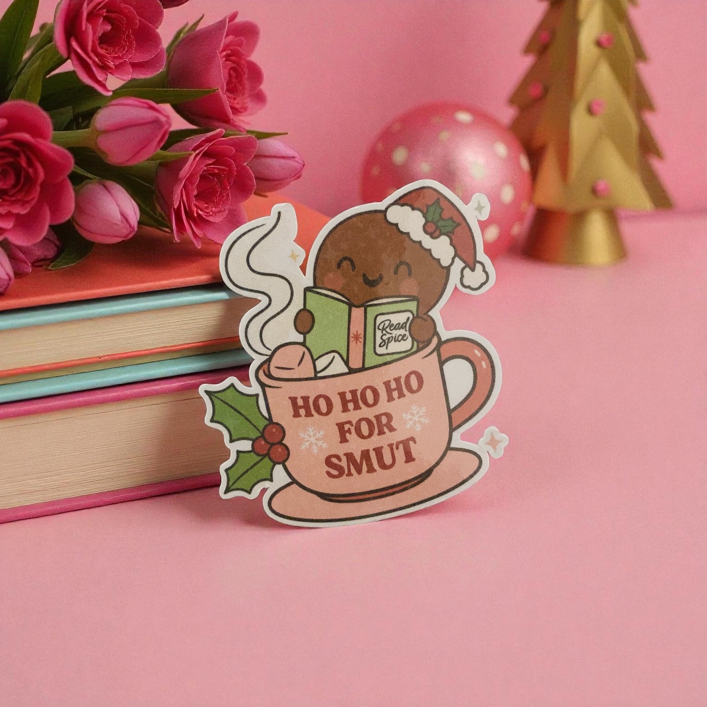 Ho Ho Ho for Smut Sticker, Bookworm,Bookish Birthday gift, romance trope, romance lover, bookish sticker, Smut trope