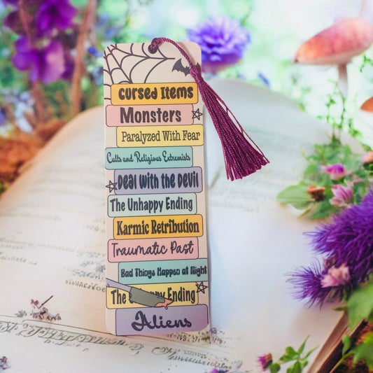 Horror Trope Bookmark Magnet, book club, bookmark, book lover, monsters, the unhappy ending, spooky, ghost