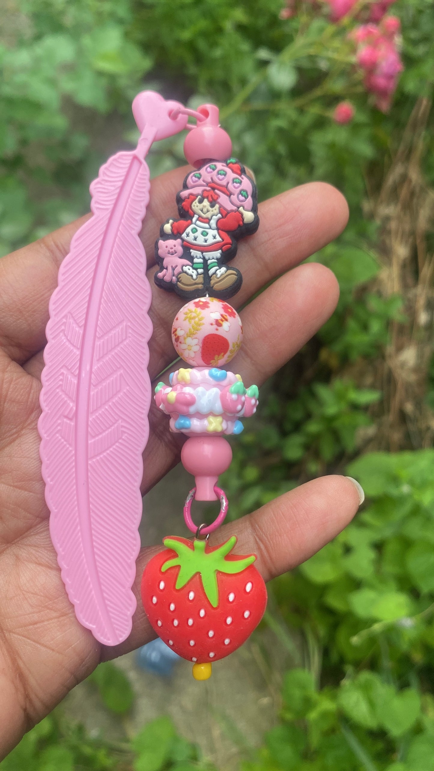 Strawberry Shortcake Beaded charm Bookmark