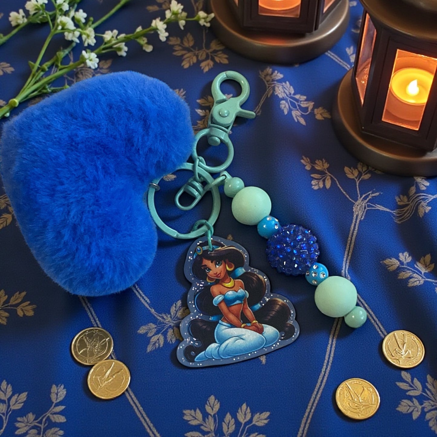 Jasmine Key charm,purse tag & friends, Reading, junk journaling, keychain, bookmark, 80s, 90s, vintage era, nostalgia, Besties, best friend, keychain, Jasmine