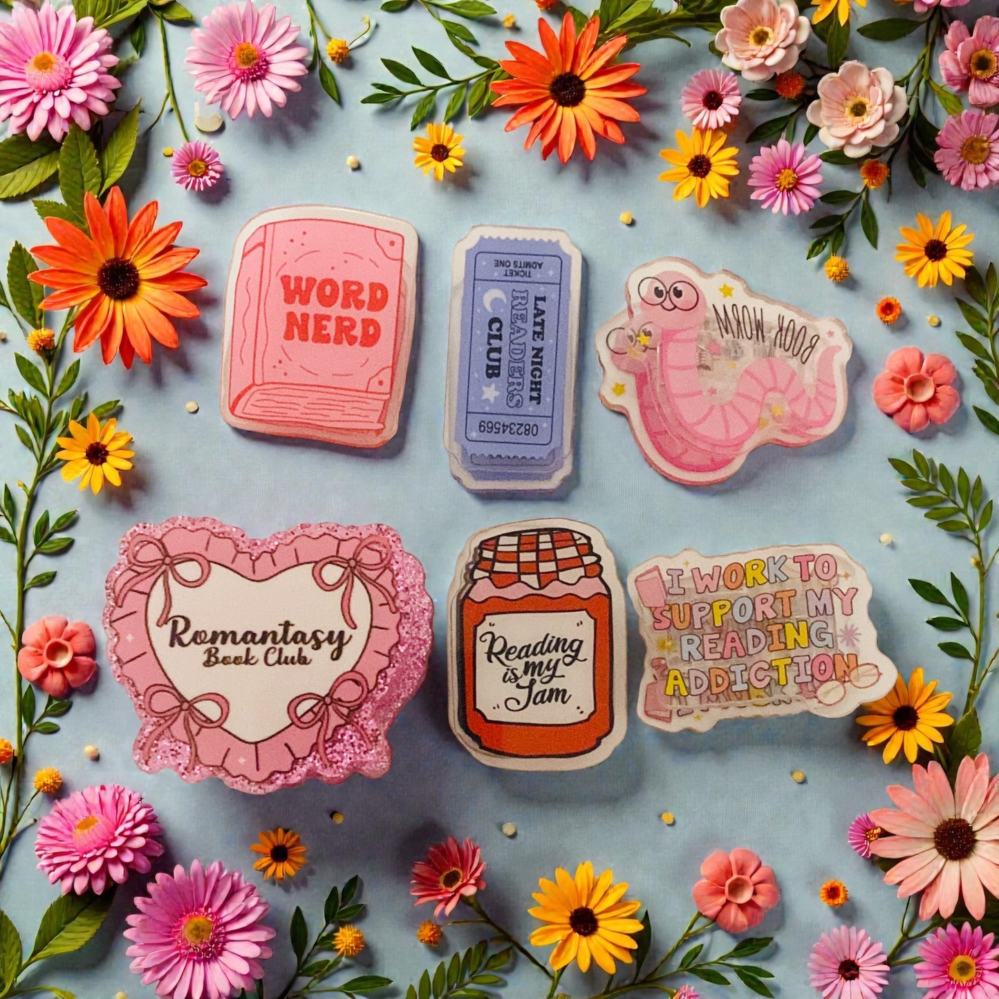 Bookish Acrylic Paper Clip sets, Reading, junk journaling bookmark, Page Holder, Book tropes, Romantasy, Bookworm, Bookish quotes,