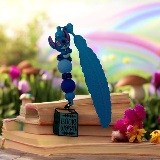 Stitch Charm Bookmark, Cute Pet Bookmark Charm, Blue