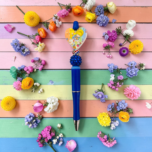 Rainbow Girl & friends beaded pen, tv show merchandise, Birthday gift for sister, cartoon character gift ideas, tv show fan art, Brite Girl