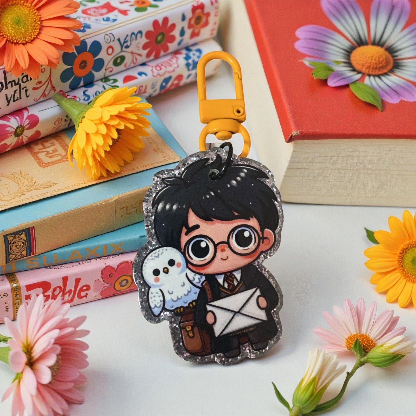 Wizard character, Shaker charm key chain, bag charm, friends, Reading, junk journaling, keychain, bookmark,era, nostalgia, Besties, best friend, potter head