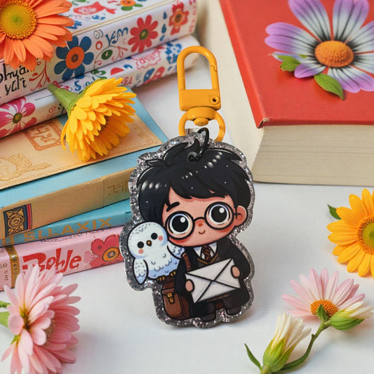 Wizard character, Shaker charm key chain, bag charm, friends, Reading, junk journaling, keychain, bookmark,era, nostalgia, Besties, best friend, potter head