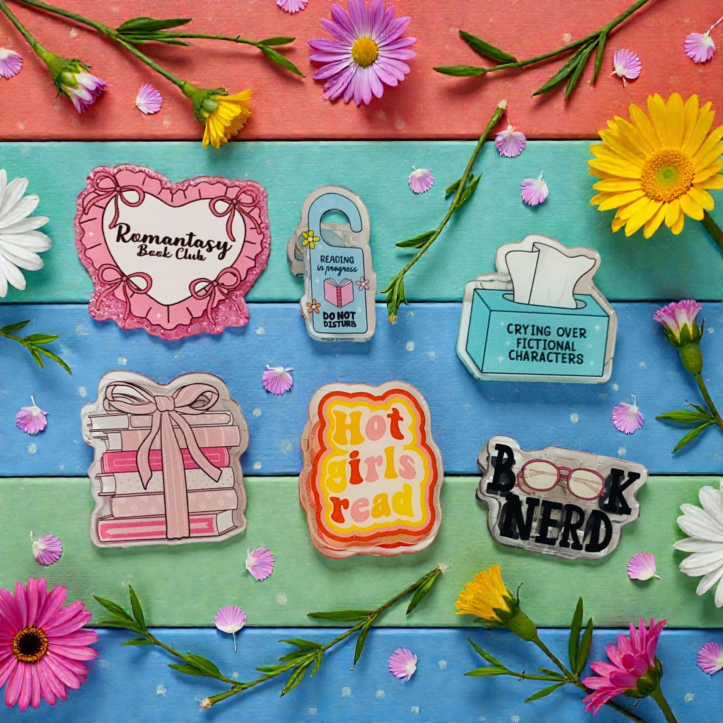 Bookish Acrylic Paper Clip sets, Reading, junk journaling bookmark, Page Holder, Book tropes, Romantasy, Bookworm, Bookish quotes,